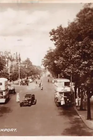 Promocja Engeland Southport Lord Street met auto en bus 1948 Great Britain England Europa HC15939