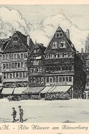 Autentyczny Duitsland Frankfurt am Main Alte Hauser am Romerberg Domblick Troch Deutschland Europa HC15237