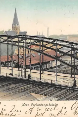 Duitsland Horde Neue Verbindungsbrucke Station Spoorweg emplacement 1904 Deutschland Europa HC13889 Popularny