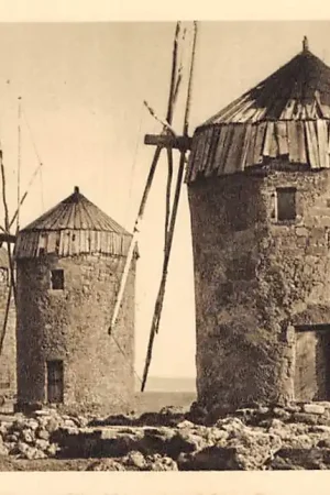 Italië Rodi I vecchhi Molini Molen Italia Europa HC12782 Autentyczny