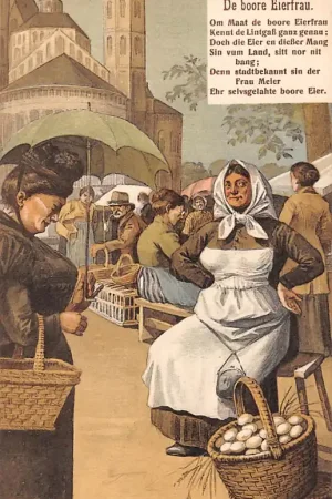 Tani Duitsland Köln 1912 De boore Eierfrau Humor Fantasie Vintage Deutschland Europa HC11986