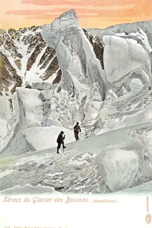 Zwitserland Seracs du Glacier des Bossons MontBlanc Bergbeklimmers Suisse Schweiz Switzerland Europa HC11856 Tylko dziś