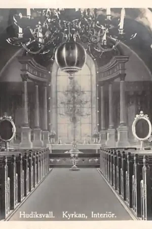 Zweden Hudiksvall Kyrkan Interior 1926 Kerk Type fotokaart Sverige Sweden Europa HC8619 Kup teraz
