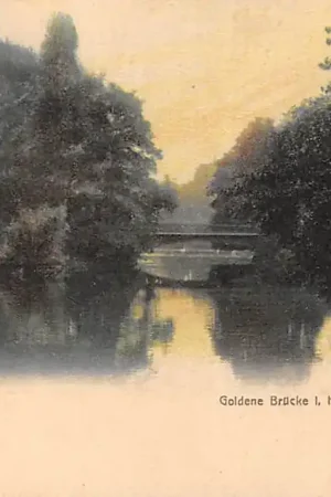 Duitsland Dusseldorf Goldene Brucke Hofgarten Deutschland Europa HC7809 Autentyczny