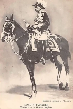 Bezpieczna płatność Engeland WO1 Eerste Wereldoorlog 1914 - 1918 Lord Kitchener te paard Ministre de la Guerre Anglais Militair England Great-Britain HC7427