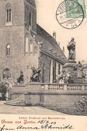 Ostatnia szansa Duitsland Berlin Luther Denkmal und Marienkirche 1903 Deutschland Europa HC6755