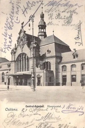 Duitsland Koblenz Coblenz Central- Bahnhof 1904 Station Spoorwegen Deutschland Europa HC5871 Tylko dziś