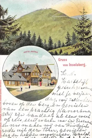 Autentyczny Duitsland Inselsberg Hotel Gotha 1905 Deutschland Europa HC5859