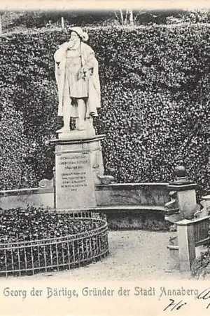 Duitsland Annaberg i. Sachs. Erzgeb. 1903 Denkmal Georg der Bartige Grunder der stadt Deutschland Europa HC3197 Autentyczny