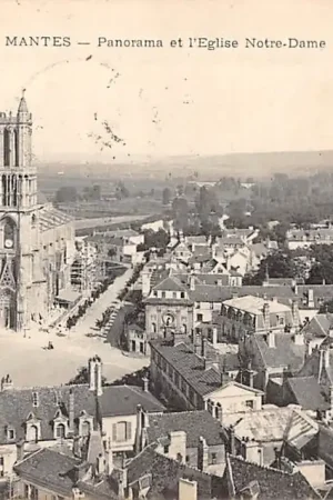 Mantes Panorama et l'Eglise Notre-Dame 1903 Frankrijk France HC3192 Niska cena