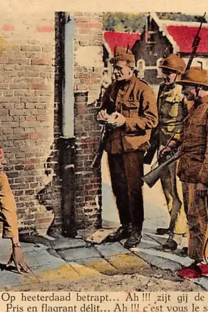 Wyprzedaż Belgie Militair Kamp Op heeterdaad betrapt.. AH!! zijt gij de vuilaard Soldaten Europa HC5421
