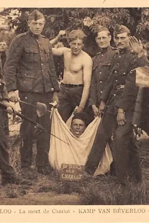 Belgie Beverloo Militair Kamp De dood van Charlot Soldaten Leopoldsburg Bourg-Leopold Europa HC5419 Promocja