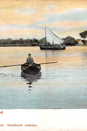 Warmond Het Zijleinde met Stoomboot Zeilschip en roeibootje Teylingen 1900 Binnenvaart schepen HC61815 Kup teraz