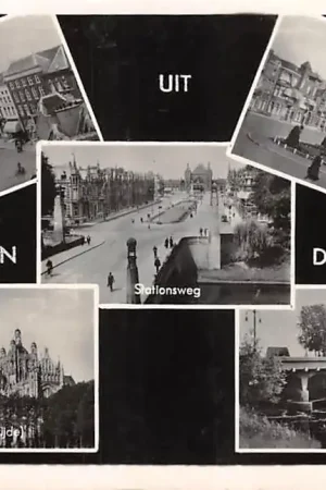 Oferta limitowana 's-Hertogenbosch Den Bosch Groeten uit 1952 Hooge Steenweg Stationsplein Stationsweg St. Jans-Basiliek Noordzijde VughterbrugHC61605