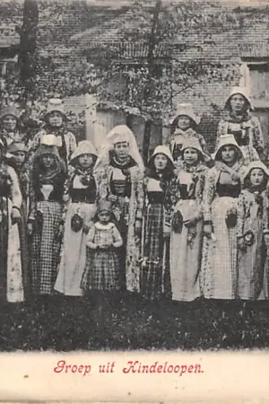 Groep uit Hindeloopen Klederdracht Friesland Kind 1906 Vintage HC61589 Darmowa dostawa