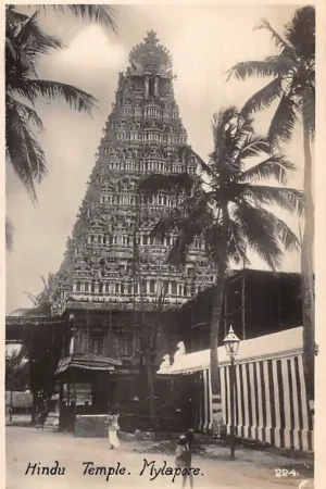 Tylko dziś India Mylapore Hindu Temple Fotokaart 1927 Madras Azië HC61574