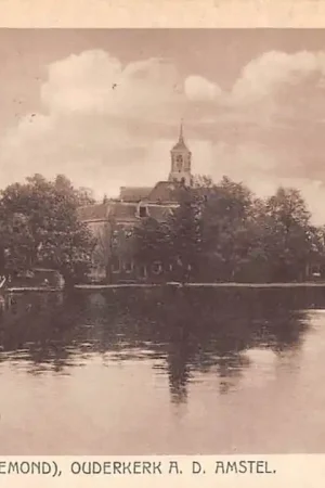 Ouderkerk aan de Amstel Amstel Gezicht Driemond 1930 R.K. Kerk St. Urbanus en N.H. Amstelkerk HC61511 Bezpieczna płatność