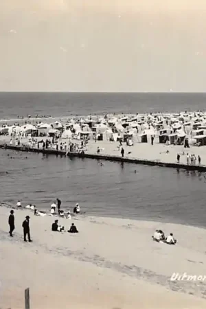 Katwijk aan Zee Uitmonding van den Rijn met Noorderstrand Fotokaart 1935 HC27696 Tani