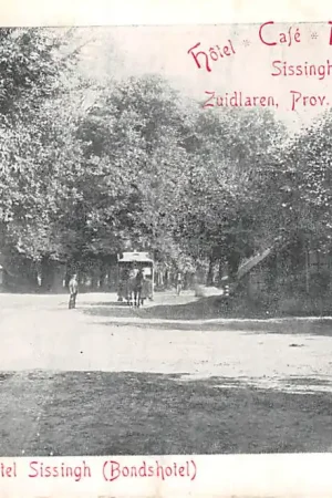 Zuidlaren Paardentram Gezicht van uit 't hotel Sissingh Tram Drenthe HC27776 Popularny