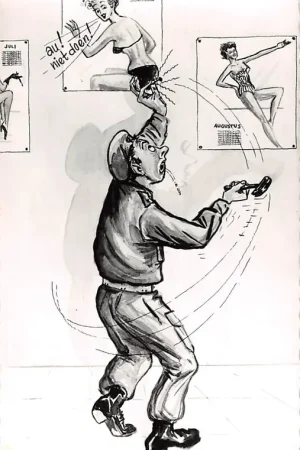 Darmowa dostawa Militair Au! niet doen! Humor Cartoon HC27670