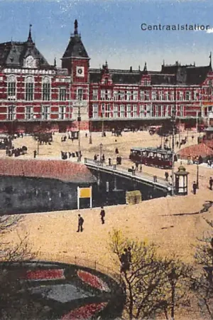 Amsterdam Centraal Station Spoorwegen Tram 1924 HC27627 Oferta limitowana