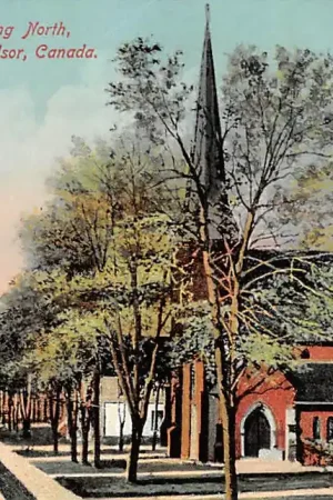 Szybka dostawa Canada Windsor Avenue looking North Church Noord-Amerika Andere zijde: Reclame Expl. van Zuivelinrichtingen Aurora Zuidwal Den Haag HC27621