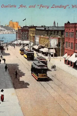 Canada Ouelette Ave. and Ferry Landing Windsor Tram Noord-Amerika Andere zijde: Reclame Expl. van Zuivelinrichtingen Aurora Zuidwal Den Haag HC27620 Wyprzedaż