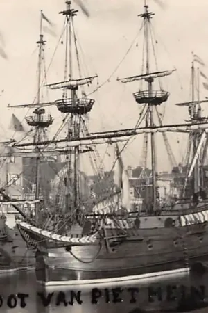 Tylko dziś Vlissingen of Middelburg Fotokaart Zilvervloot van Piet Hein 1938 Walcheren Scheepvaart Schepen HC27568