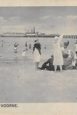 Wysoka jakość Oostvoorne aan Zee Strandvermaak 1923 Stoomboot Scheepvaart Schepen HC27451