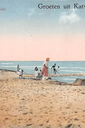 Katwijk aan Zee Groeten uit 1925 Forten bouwen op het strand HC27257 Premium