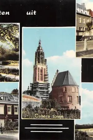 Wyprzedaż Rhenen Groeten uit 1968 Ere Begraafplaats Gemeentehuis Cunera Toren Frederik v.d. Paltshof Gezicht op de Koerheuvel HC27250