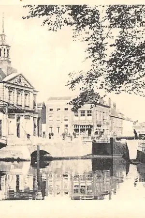 Schiedam Beursgebouw en sluis 1937 HC26864 Premium