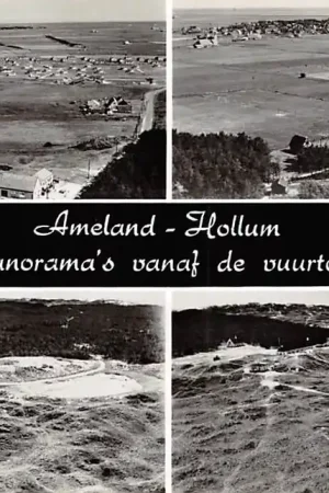 Ameland Hollum Panorama's vanaf de vuurtoren 1963 HC26600 Popularny
