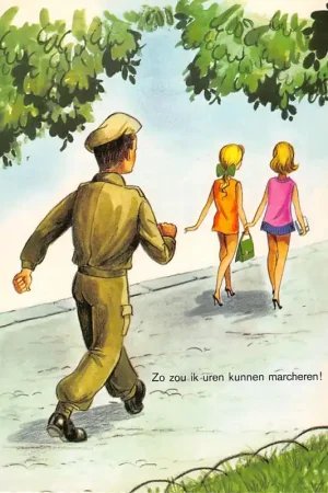 Militair Humor Cartoon Zo zou ik uren kunnen marcheren! HC26505 Promocja