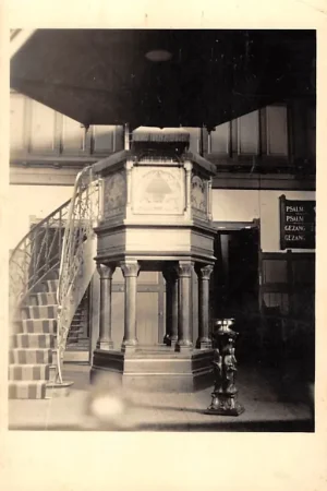 Tani Oldehoptpade Fotokaart Interieur Kerk Preekstoel Westellingwerf Wolvega Friesland HC26298