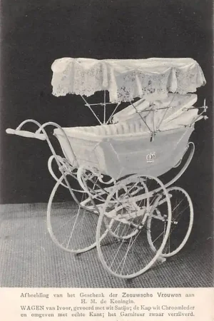 Niska cena Zeeland Koningshuis Afbeelding van het Geschenk der Zeeuwsche Vrouwen aan H.M. de Koningin, Wagen van ivoor HC26461