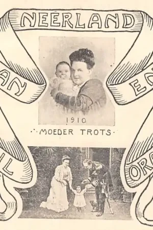 Koningshuis Heil aan Nederland en Oranje 1909-1910 Prinses Juliana 1 jaar Koninklijke Familie HC26447 Wysoka jakość