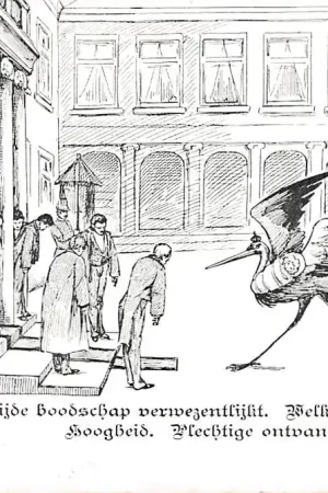 Koningshuis 's-Gravenhage 1909 De blijde boodschap verwezentlijkt. Welkom! Koninklijke Hoogeheid. Plechtige ontvangst. Geboorte Prinses Juliana Illustrator P. Koenen HC26445 Darmowa dostawa