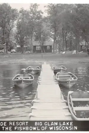 USA Siren Trauth's Lake Side Resort Big Clam Lake The Fishbowl of Wisconsin Fotokaart 1964 Noord-Amerika HC26074 Popularny