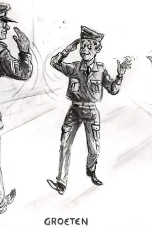 Militair Humor Groeten Cartoon Illustrator Guust Hens 1963 HC25917 Wyprzedaż