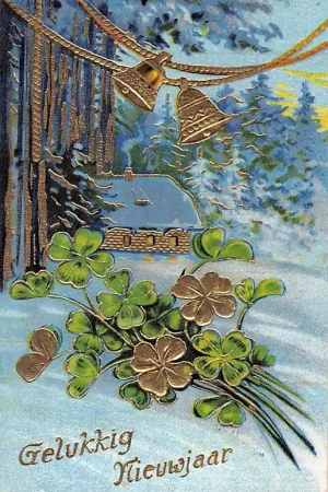 Fantasie Vintage Gelukkig Nieuw Jaar 1932 Reliëfkaart met goudopdruk HC25697 Oferta limitowana