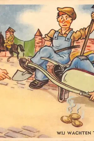 Ekspresowa dostawa Militair Humor Wij wachten tot ze afkoelen Cartoon Fantasie Vintage Illustrator Ray HC25729