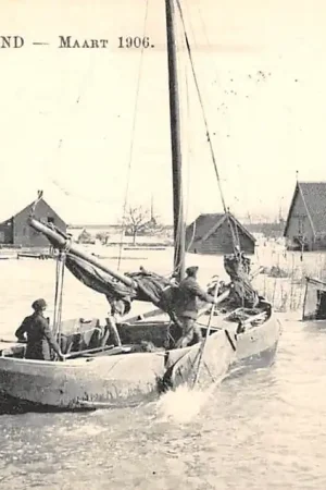 Watersnood in Zeeland Maart 1906 Onbekend gedeelte Schepen Scheepvaart Tulp HC25292 Nowość