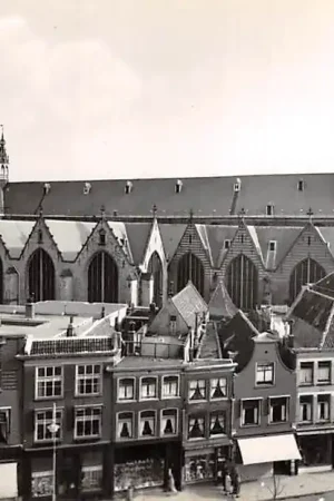 Gouda Markt Panorama St. Jans kerk 1954 HC25261 Wyprzedaż