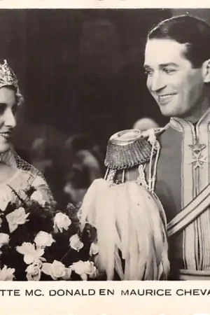 Film Filmster Jeanette Mac. Donald en Maurice Chevalier Foto Paramount 96 HC25416 Popularny