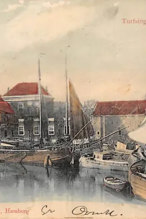 Gouda Turfsingel Vest Kaaspakhuis 1900 Binnenvaart schepen Scheepvaart HC25223 Oferta