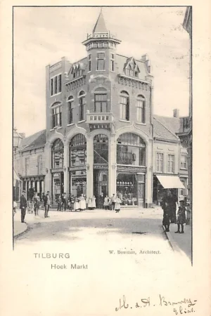 Tilburg Hoek Markt Dryver Heeren en Kinderkleeding W. Bouman, Architect 1901 HC24990 Szybka dostawa