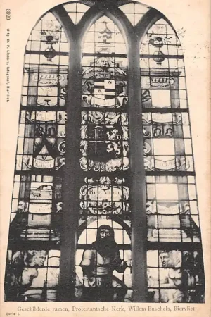 Biervliet Geschilderde ramen Protestantsche Kerk Willem Baschels Terneuzen Zeeuws-Vlaanderen HC24982 Wysoka jakość