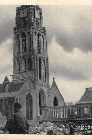 Rotterdam Groote Kerk na bombardement Mei 1940 WO2 HC24832 Oferta limitowana