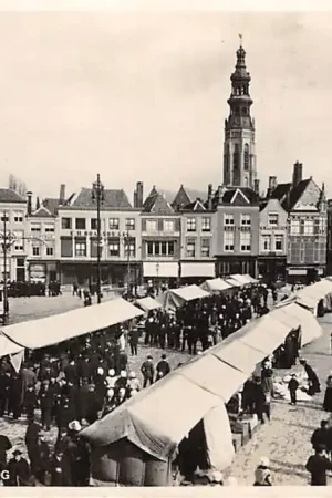 Middelburg Markt Marktdag Tram 1940 HC24763 Wysoka jakość